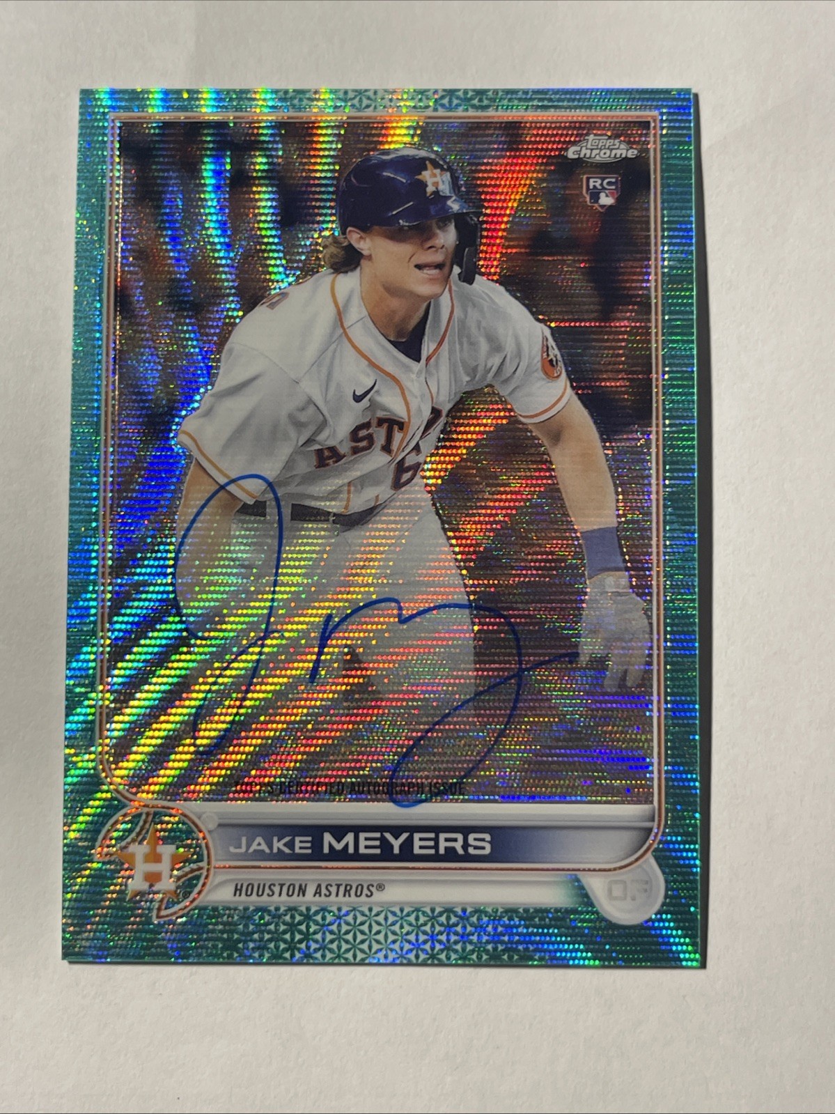 2022 Topps Chrome – Rookie Autographs Jake Meyers #RA-JM Aqua Wave Refractor…