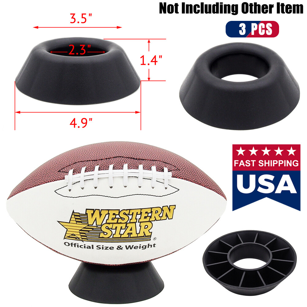 US 3PCS Display Ball Stand Set Plastic Black Ball Holder for Basketball Football