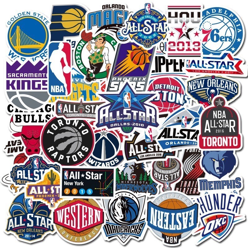 50 NBA Basketball nba Teams Logo Decals Vinyl Stickers for Skateboard USA Ship