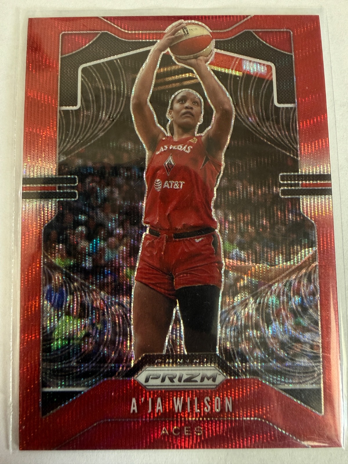 A’ja Wilson – 2020 Panini Prizm WNBA Prizms Ruby Wave #18 – Las Vegas Aces