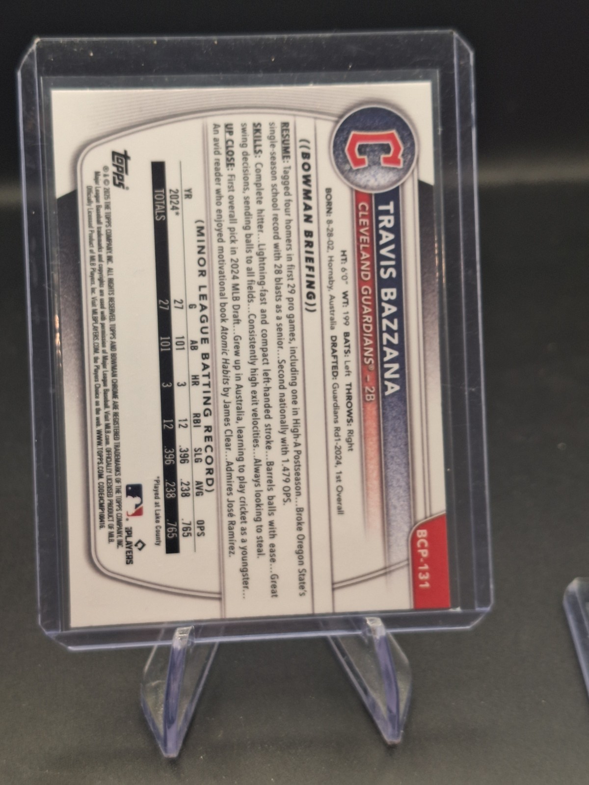 2025 Bowman – Chrome Prospects Travis Bazzana #BCP-131 Reptilian Refractor (RC)