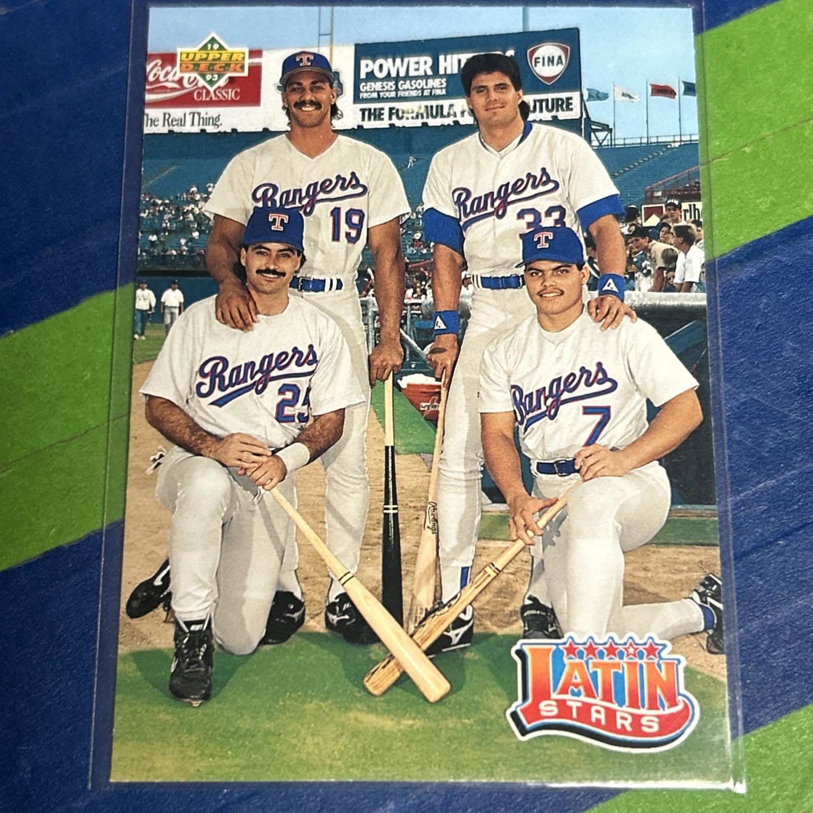 1993 Upper Deck Baseball # 52 Latin Stars Gonzalez Canseco Rodriguez Palmeiro AN