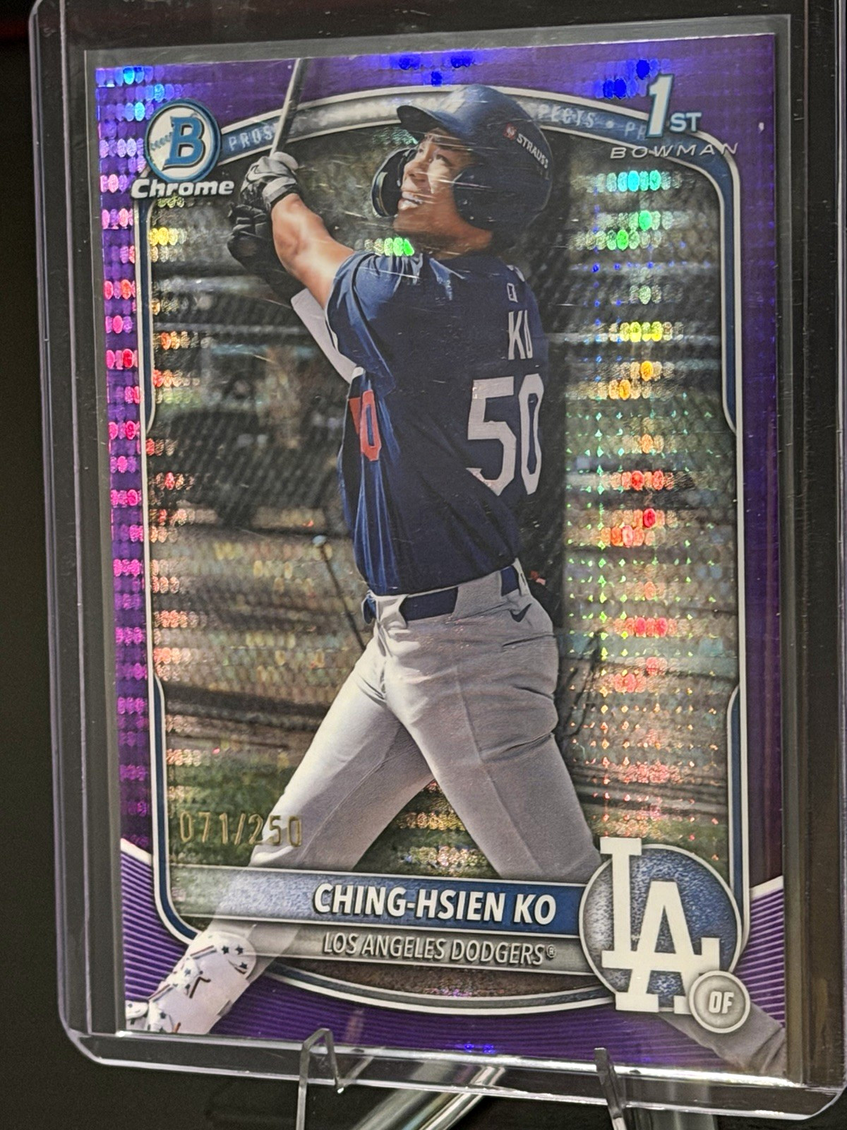 2025 Bowman Chrome 1st Ching-Hsien Ko Purple Pulsar /250 #BCP-224 Dodgers