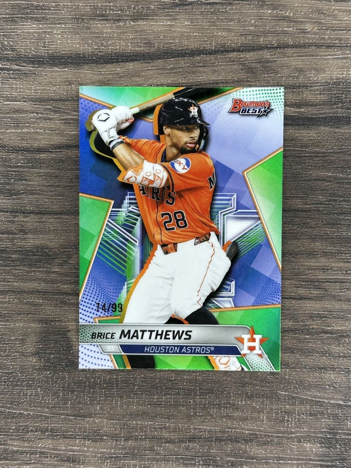 2025 Bowman Best Brice Matthew’s Green /99 #TP-18 Astros