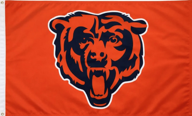 Chicago Bears on Orange 3×5 Ft Flag Licensed Stock Closeout
