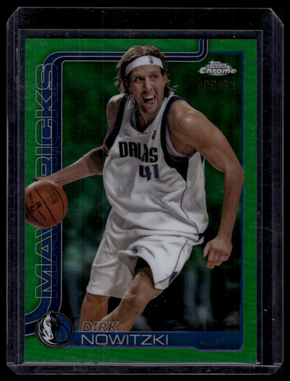 2025-26 Topps Chrome #246 Dirk Nowitzki Green Refractor #/99