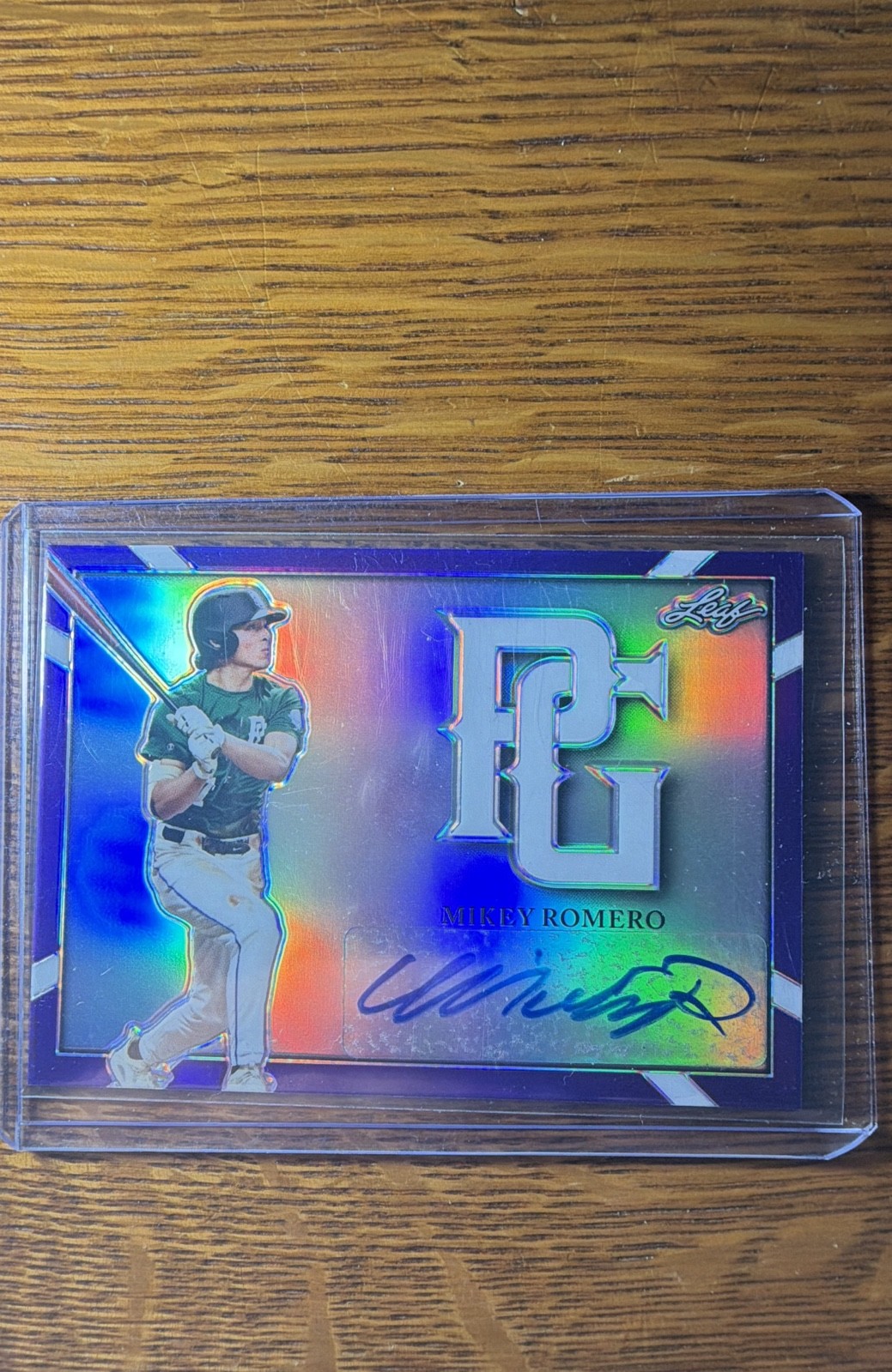 2021 Leaf Perfect Game – Metal Autographs Mikey Romero Purple /10 (AU, RC)