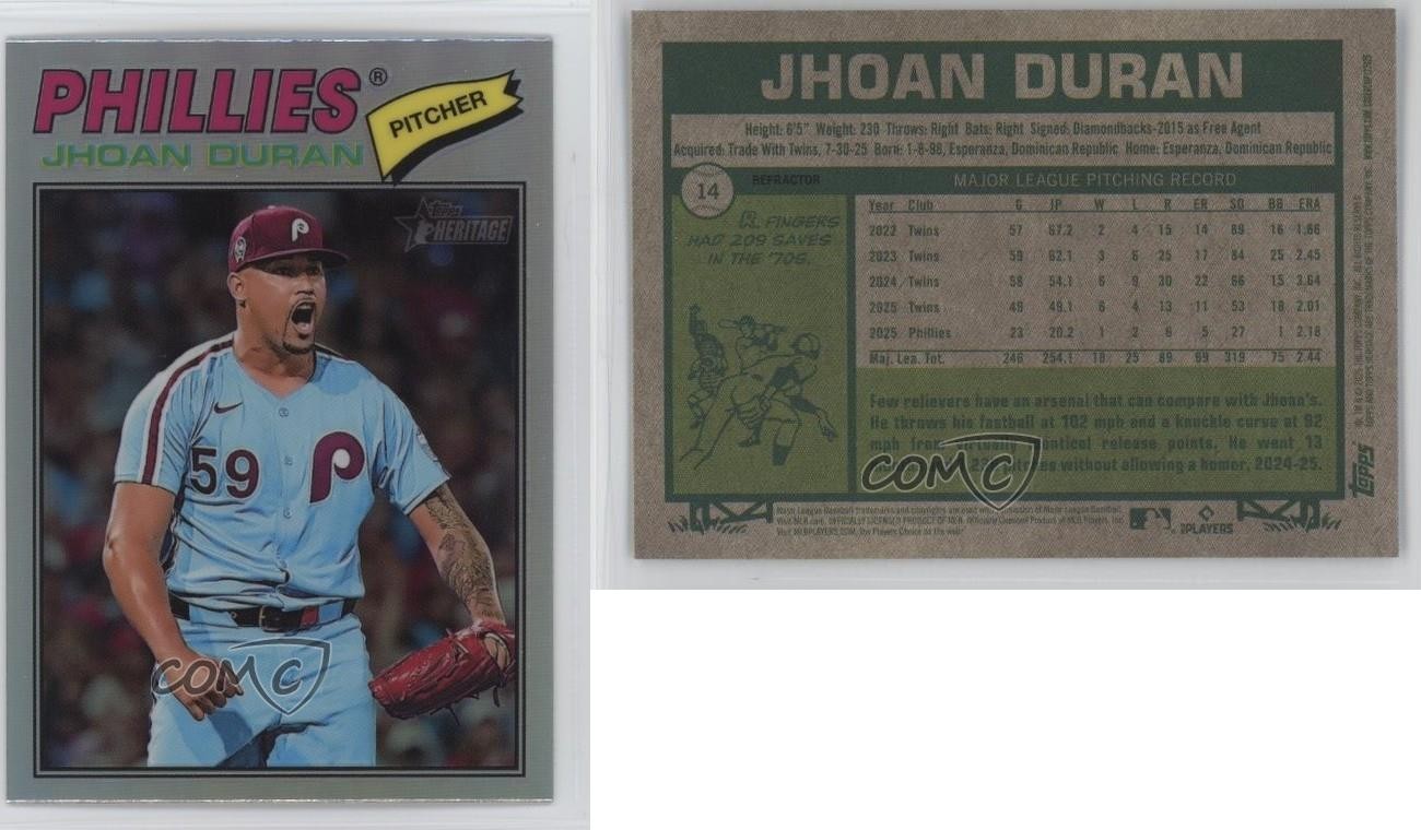 2026 Topps Heritage Chrome Refractor Jhoan Duran #14 4d5