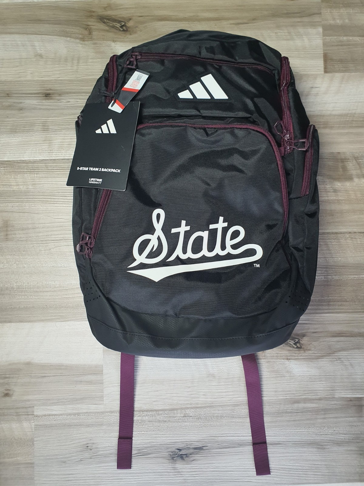 Adidas Mississippi State Bulldogs Black backpack TEAM ISSUED 5 Star Team 2 RARE