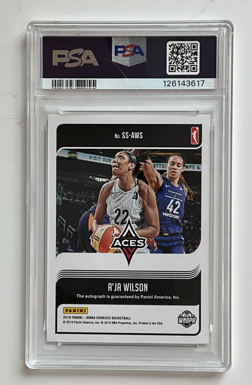 A’ja Wilson WNBA 2019 Panini Donruss Auto Autograph PSA 10