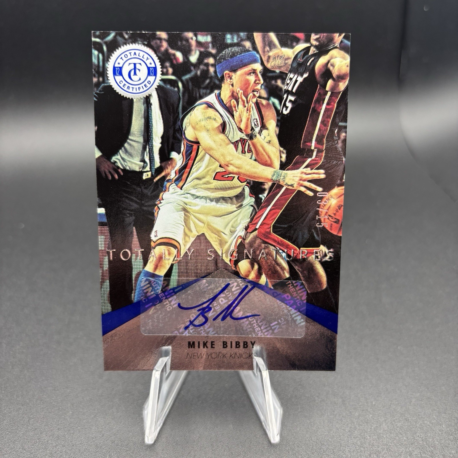 2012-13 Totally Certified Totally Signatures MIKE BIBBY Blue /15 Knicks Auto