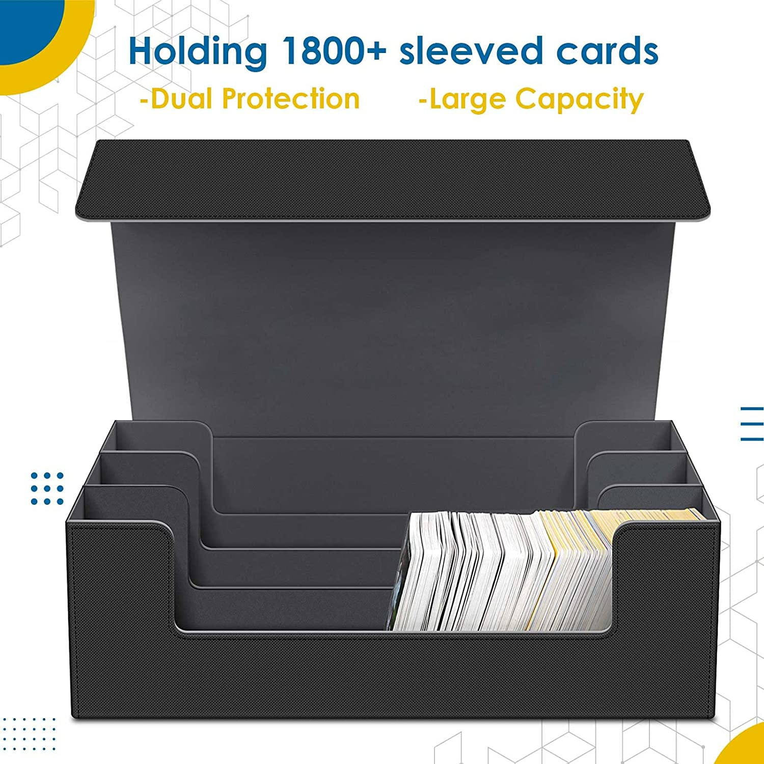 3-Row 1800+ Storage Box Baseball Basketball Trading Sport Cards Holder Deck Case