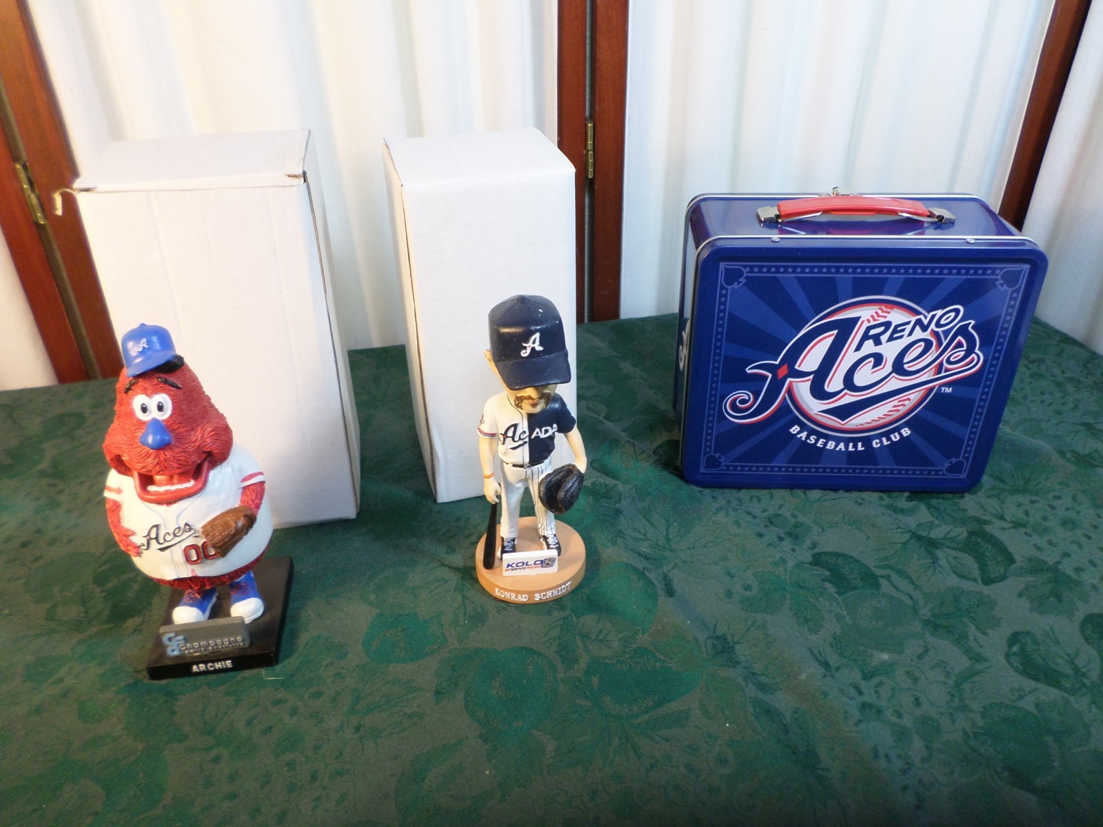 3pc Reno Aces Baseball Team Items-Lunchbox/Bobblehead/Mascot Archie w/Boxes