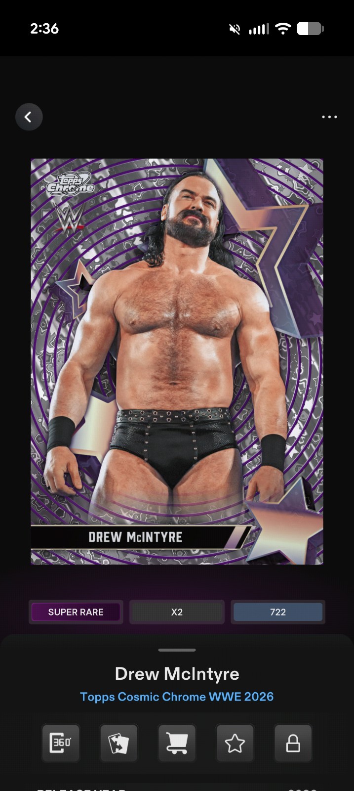 Lot Of (2) DIGITAL WWE Topps Slam Starfractor Drew McIntyre