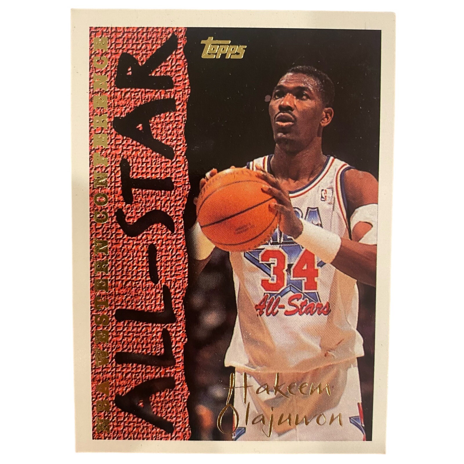 1994-95 Topps #187 Hakeem Olajuwon AS ALL-STAR HOUSTON ROCKETS — NM