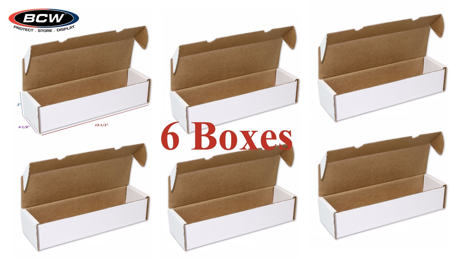6 BCW Cardboard Card Boxes 1000 Count Hold Baseball Trading MTG Gaming Storage