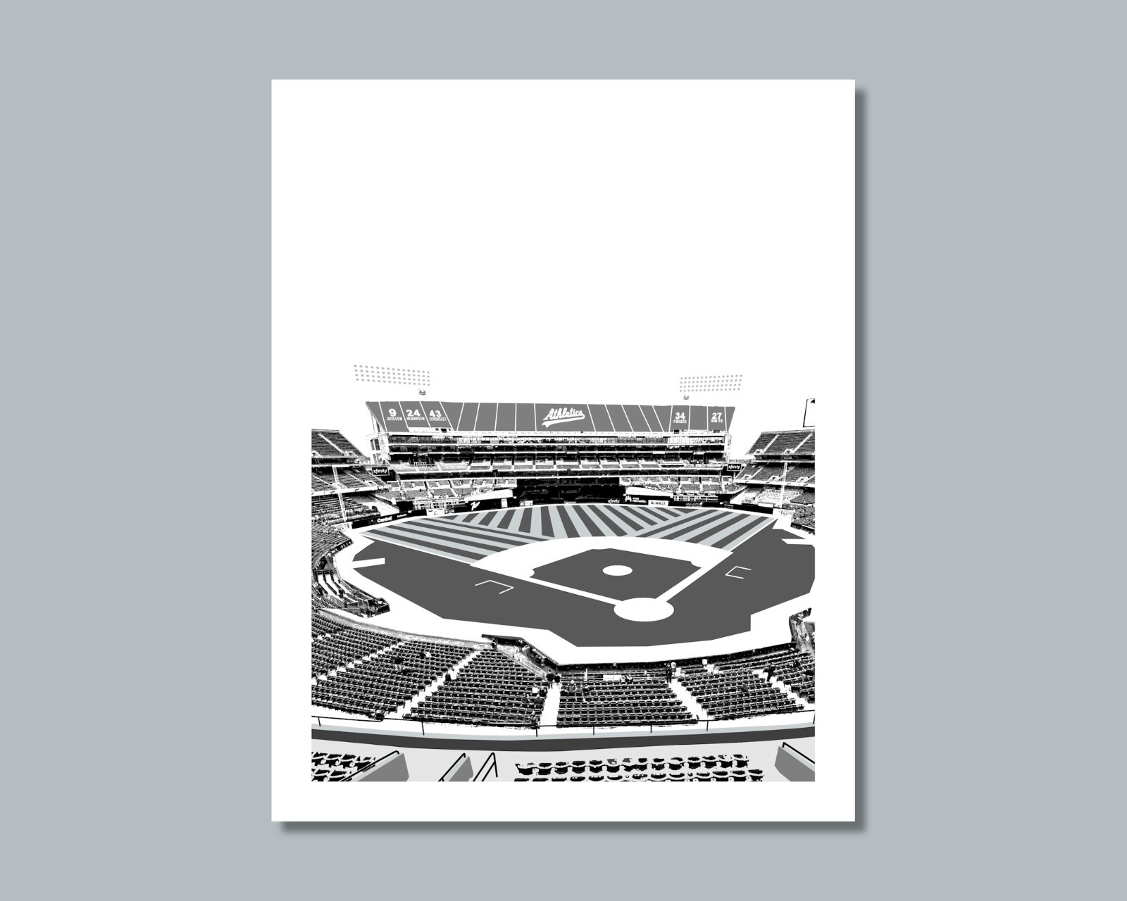 OAKLAND COLISEUM Athletics As Stadium Skyline Photo Picture 8×10 11×14 16×20 WBN