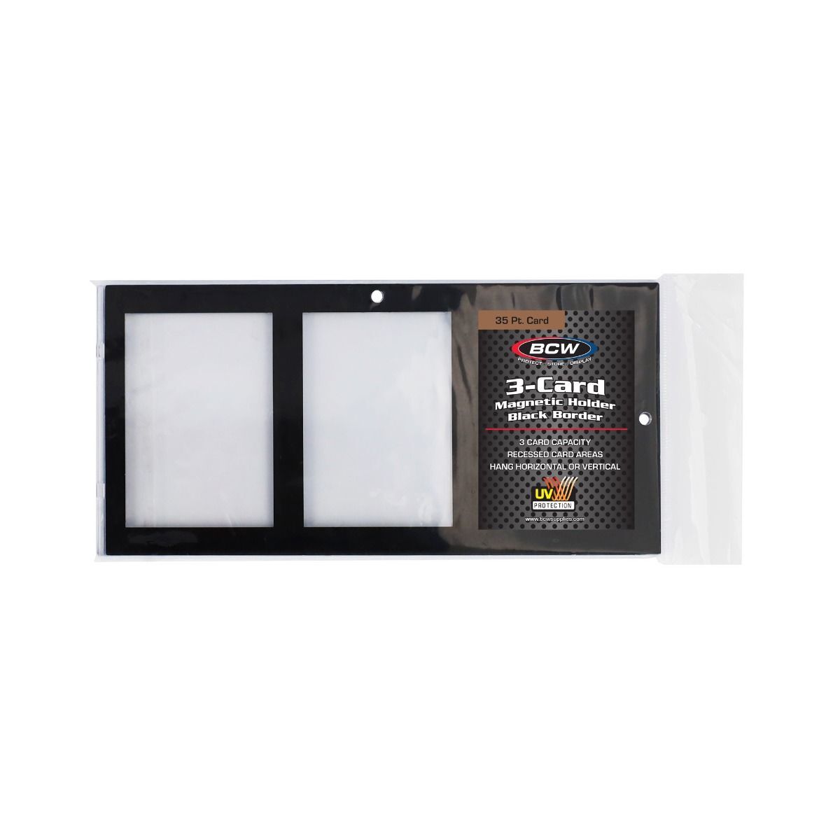 20 BCW Black Border Magnetic 35pt. Standard Sized 3-Card Holders