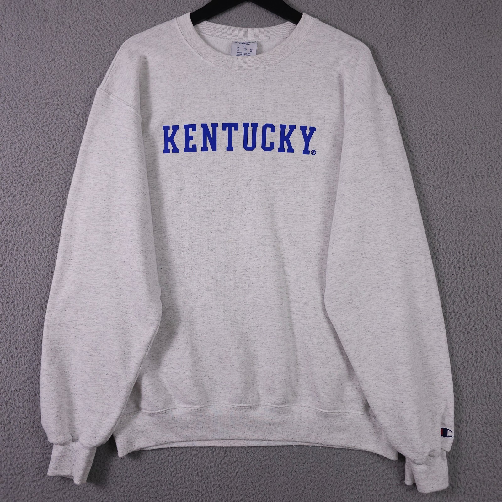 Kentucky Wildcats Sweatshirt Mens Large Heather Gray Fleece Champion Eco Crew