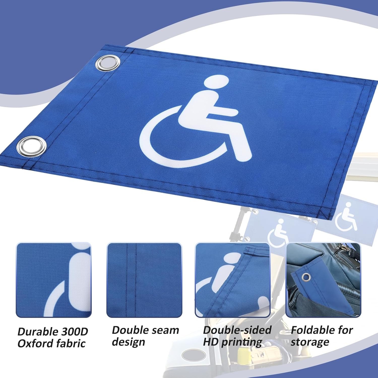 Triangular Golf Cart Flag with Weather Resistant Oxford Fabric for Golf Courses