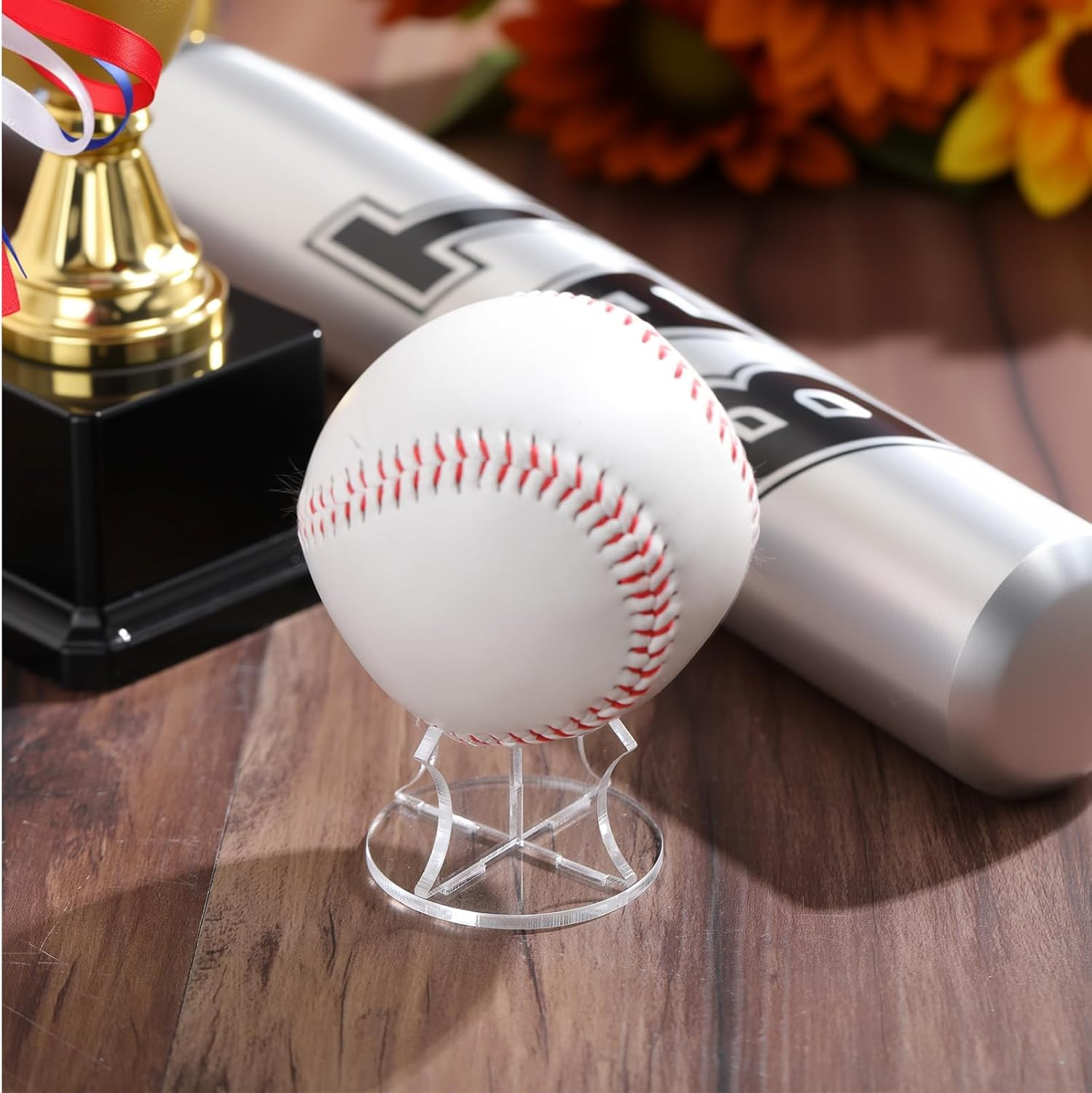 6 Pack Baseball Display Stand, Acrylic Ball Display Holder Transparent Sports Ba