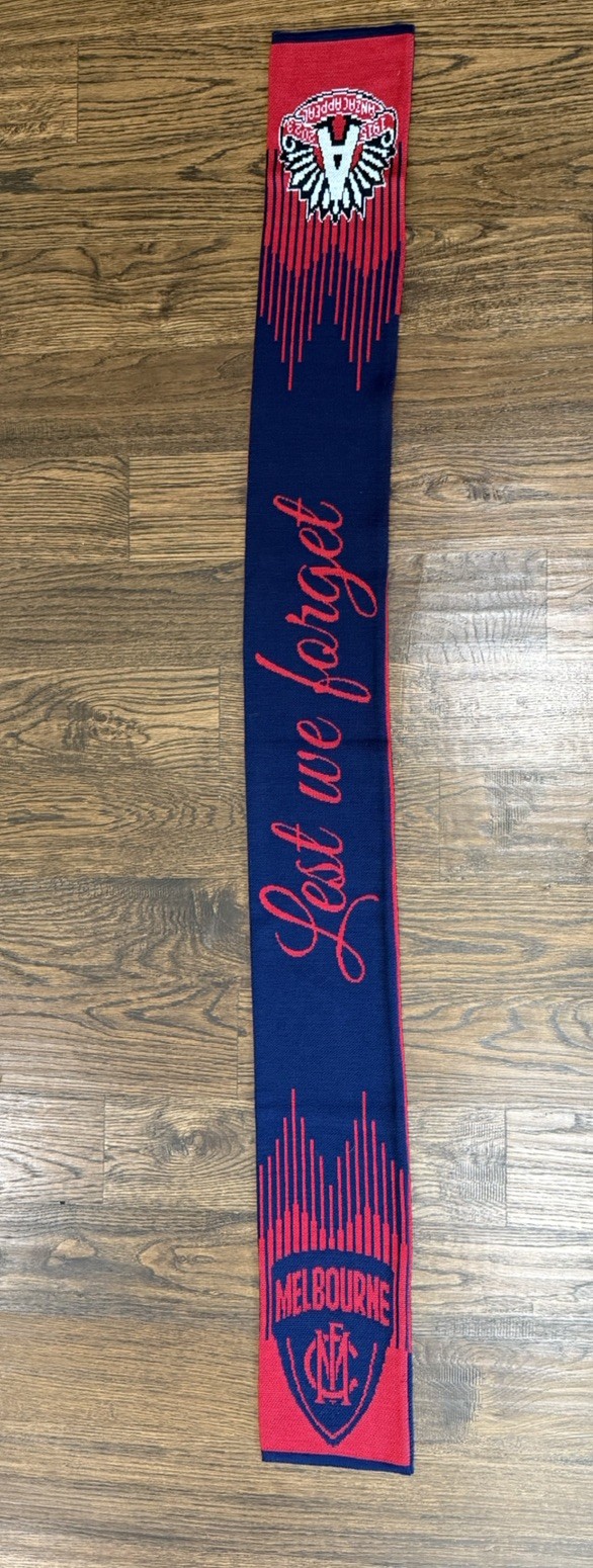 Melbourne Demons AFL Anzac Day 2024 Commemorative Scarf New Never Used