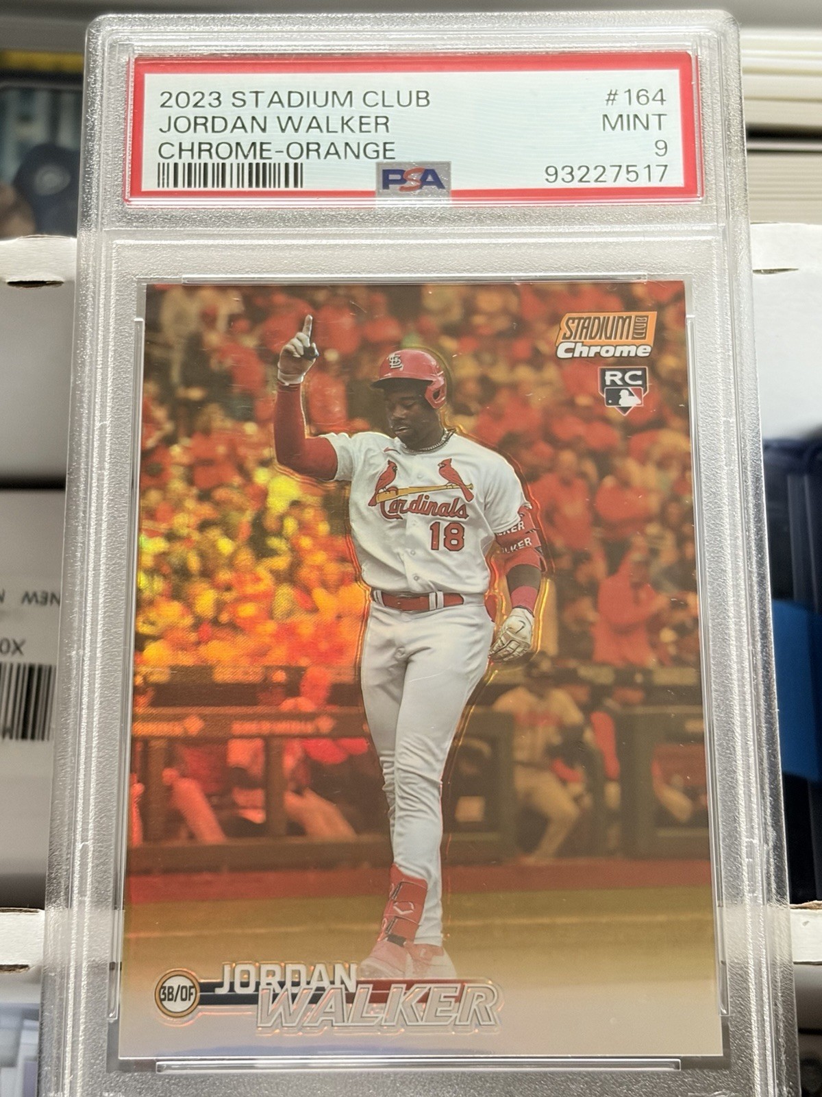 2023 Topps Stadium Club Chrome Jordan Walker #164 Orange Refractor /99 RC PSA 9