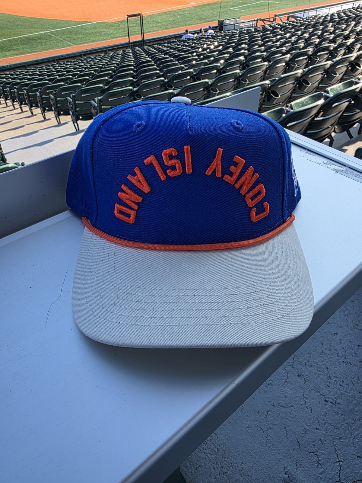 Brooklyn Cyclones Upside Down hat. Logo patch cap. SGA Coney Island Mets.