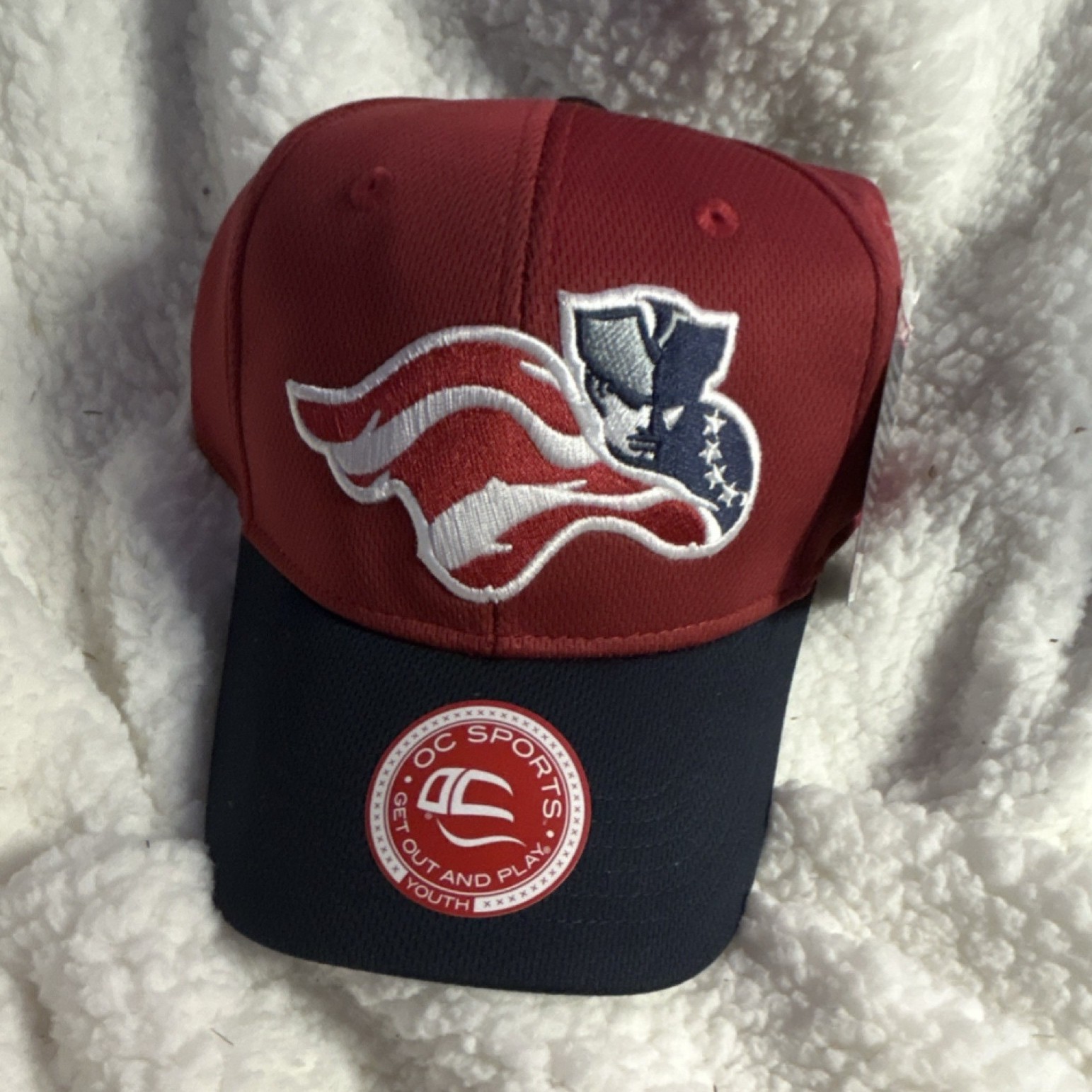 OC Sports Youth Baseball Cap Officially Licensed Red Navy