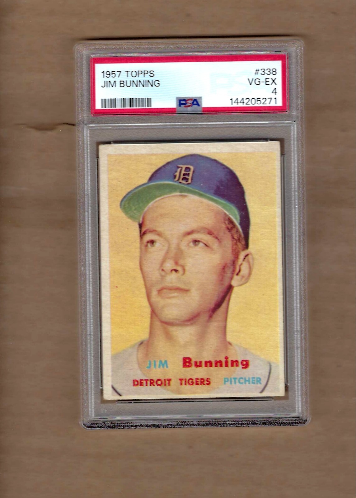 1957 TOPPS JIM BUNNING ROOKIE # 338 PSA 4