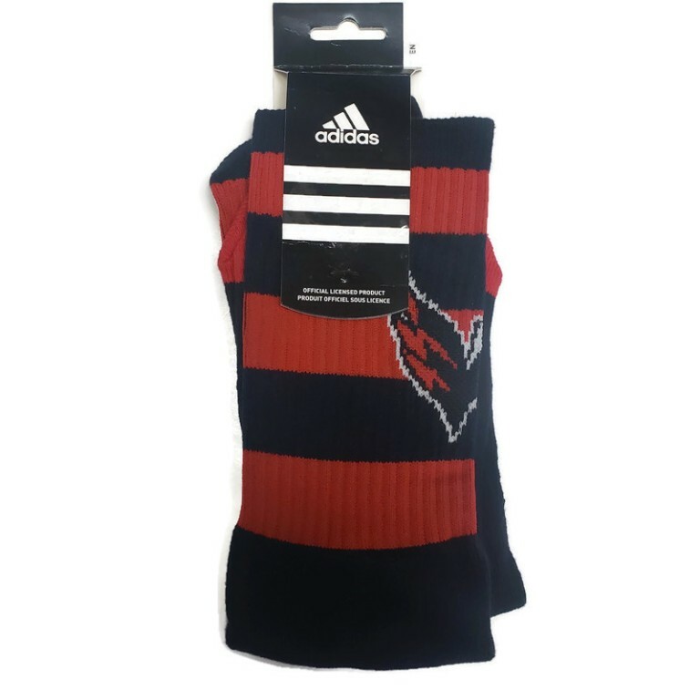 Adidas NHL Washington Capitals Socks Mens Size 9-11 Blue Red Hockey Apparel New