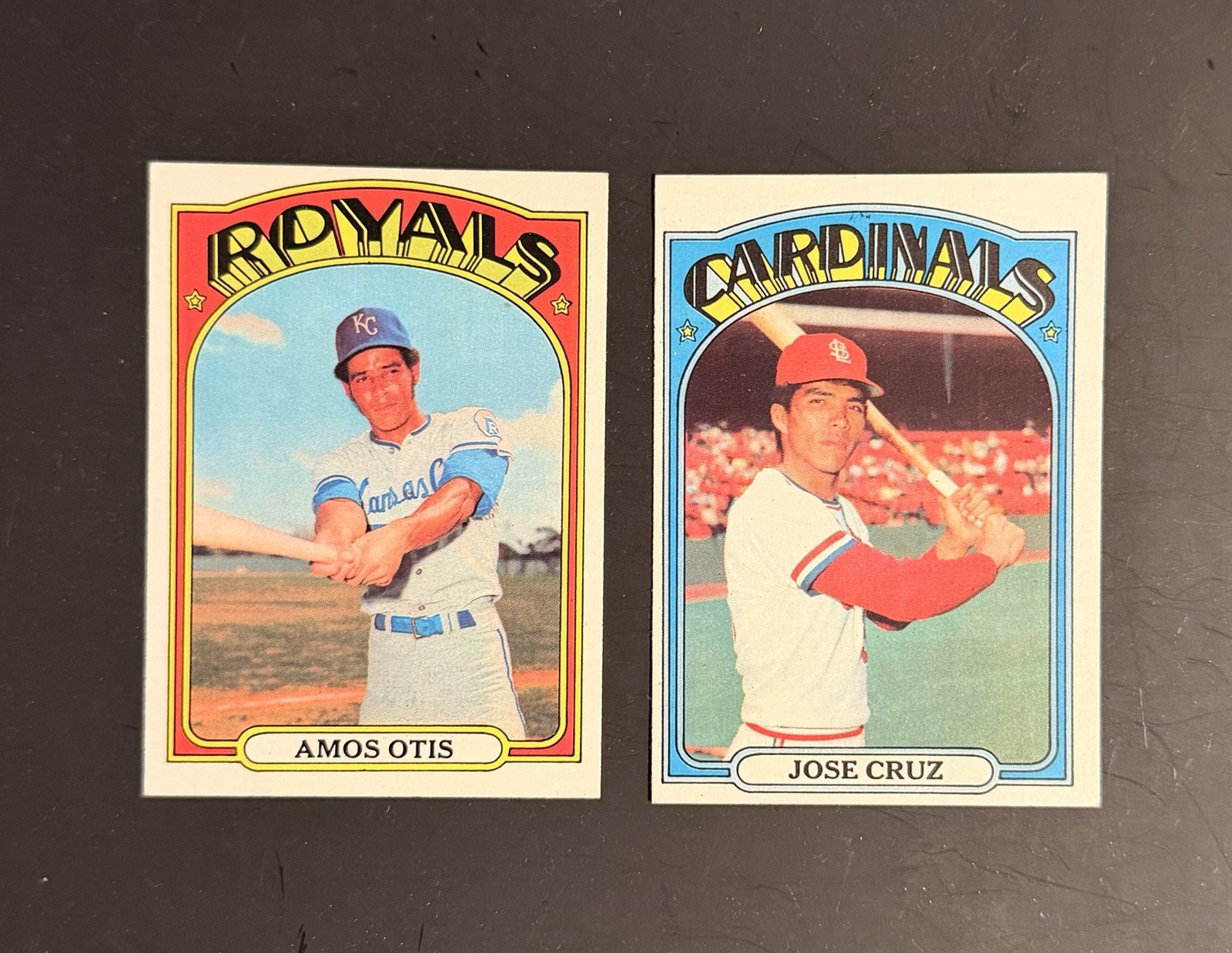 1972 Topps Stars Jose Cruz RC and Amos Otis Baseball Card Lot (2 Cards) – NM