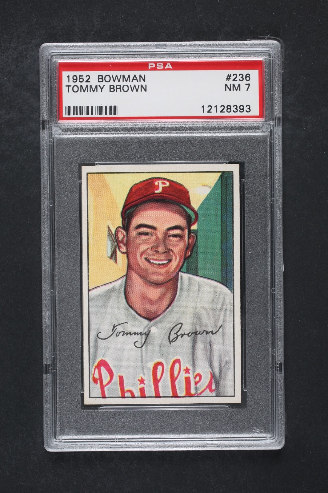 1952 Bowman Tommy Brown #236 PSA 7 NM Set Break