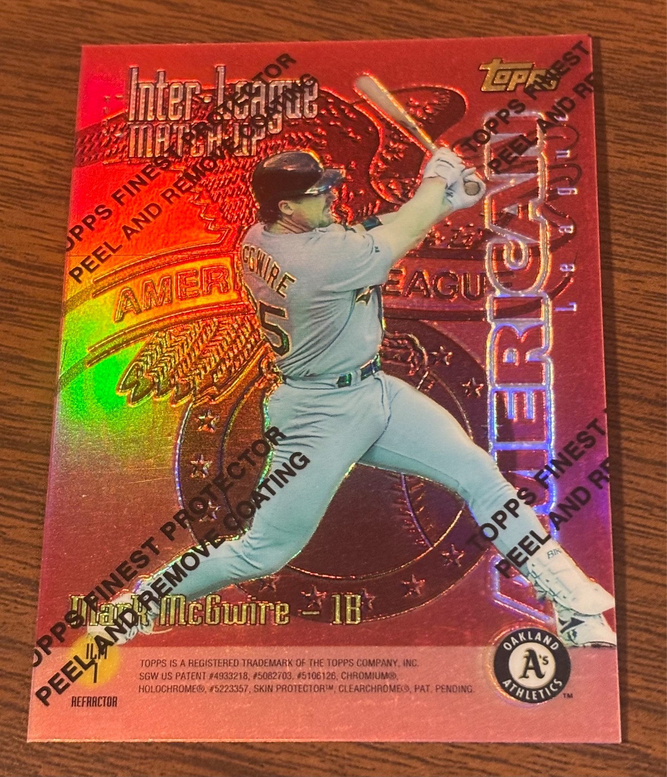 Barry Bonds/Mark McGwire RARE 1997 Topps Inter League Match Up – DUAL REFRACTOR