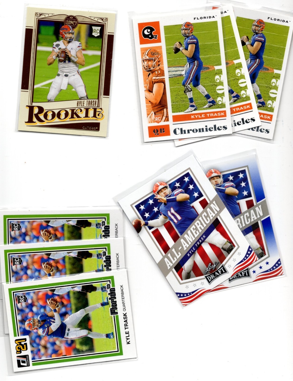Kyle Trask 46 RC Lot – Featuring Several Parallels -WOW – ALL 46 ROOKIE CARDS !