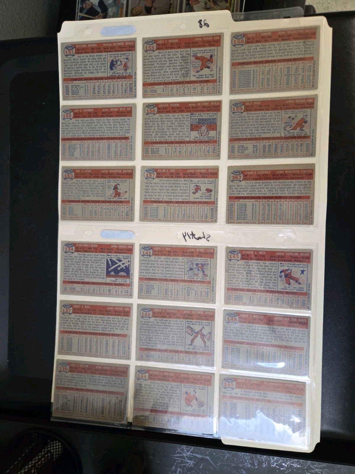 1957 Topps Baseball Single cards