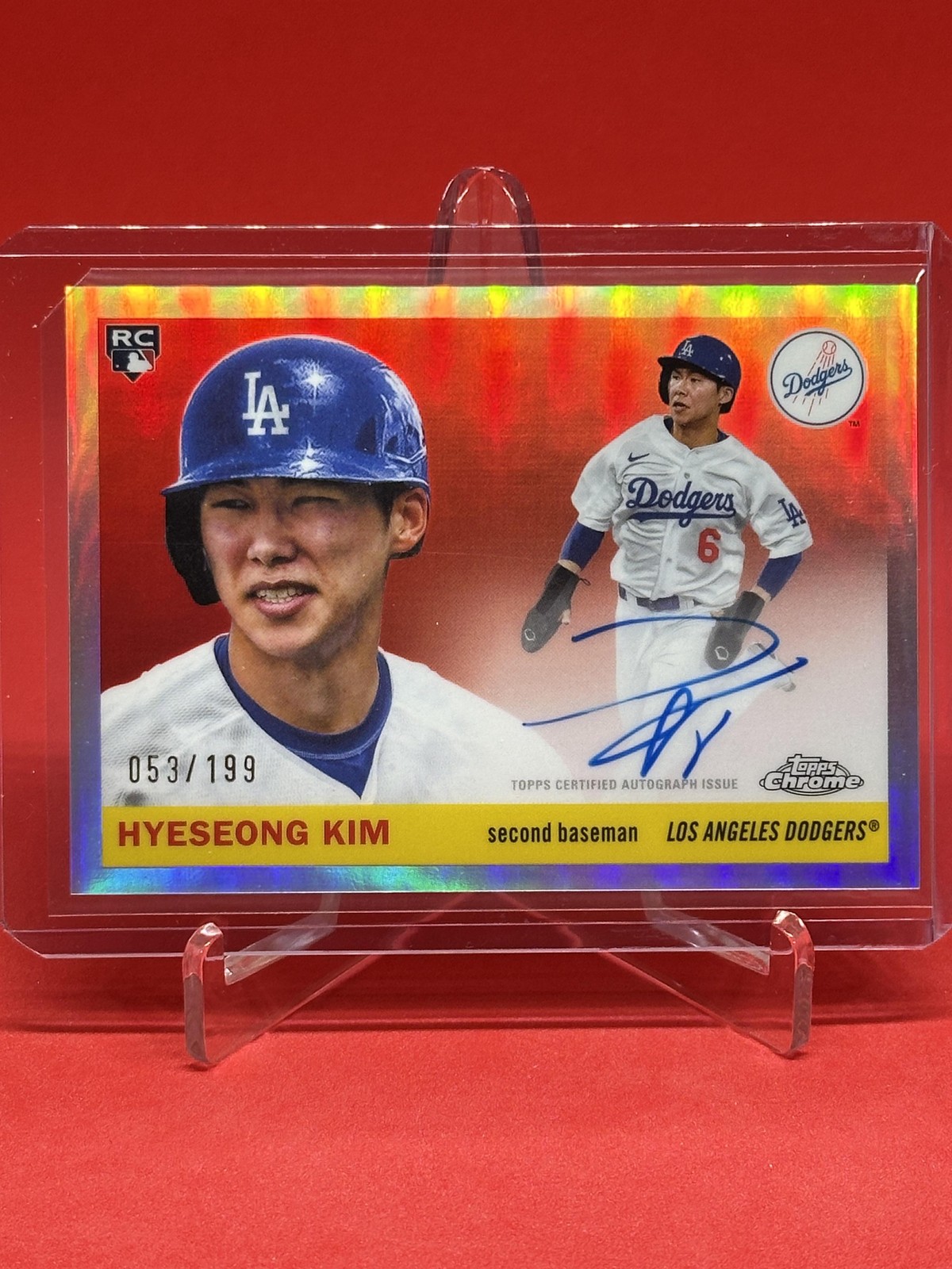 2025 Topps Chrome Platinum #CPA-HK Hyeseong Kim RC Autograph Refractors #/199