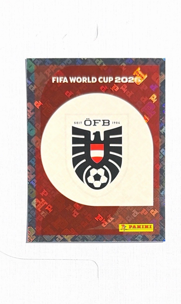 Austria Team Logo ~ 2026 Panini FIFA World Cup Sticker ~ Foil #AUT1