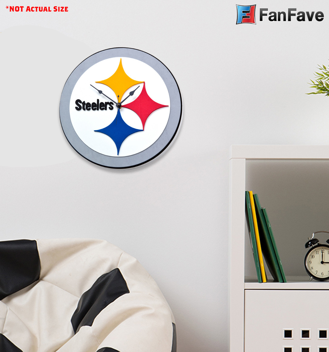 New NFL Pittsburgh Steelers Home Decor EVA Foam 3D Wall Clock 14.2? x 14.2?