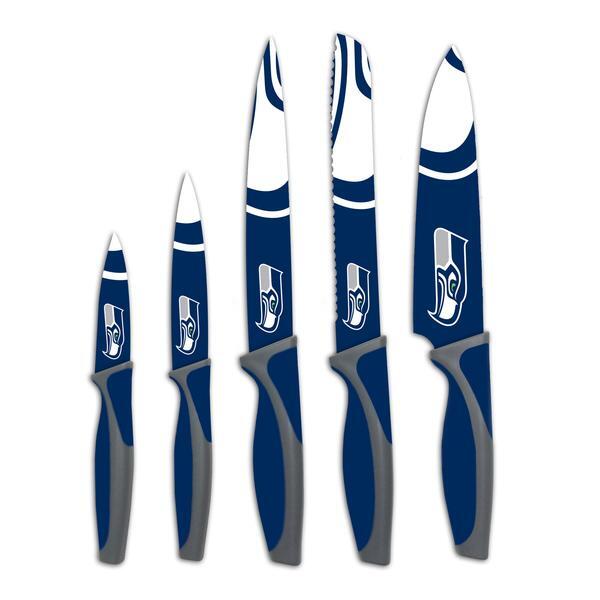 Sports Vault NFL Seattle Seahawks Kitchen Knives Set of Five