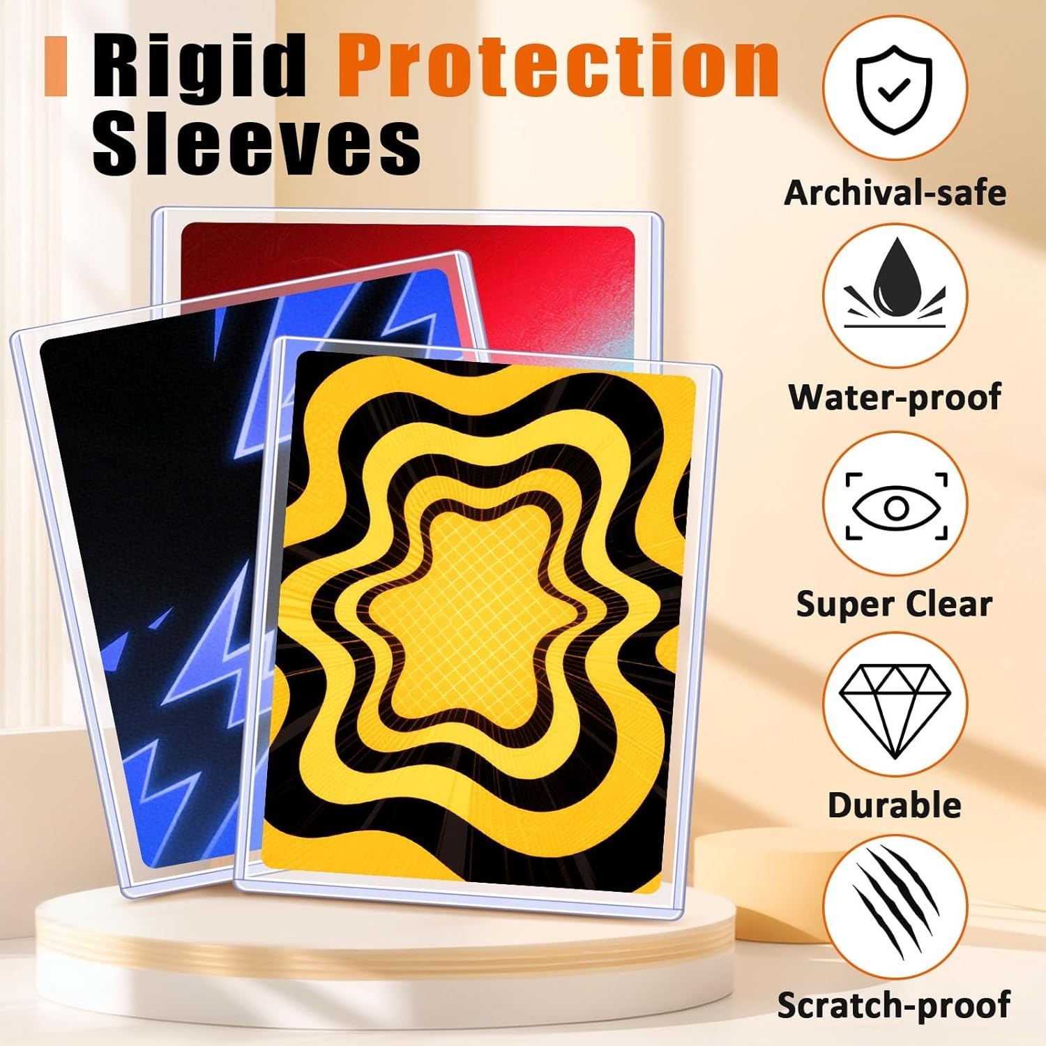 Rigid Jumbo Card Top Loader Extra Thick Clear Hard Plastic Protective Sleeves 12