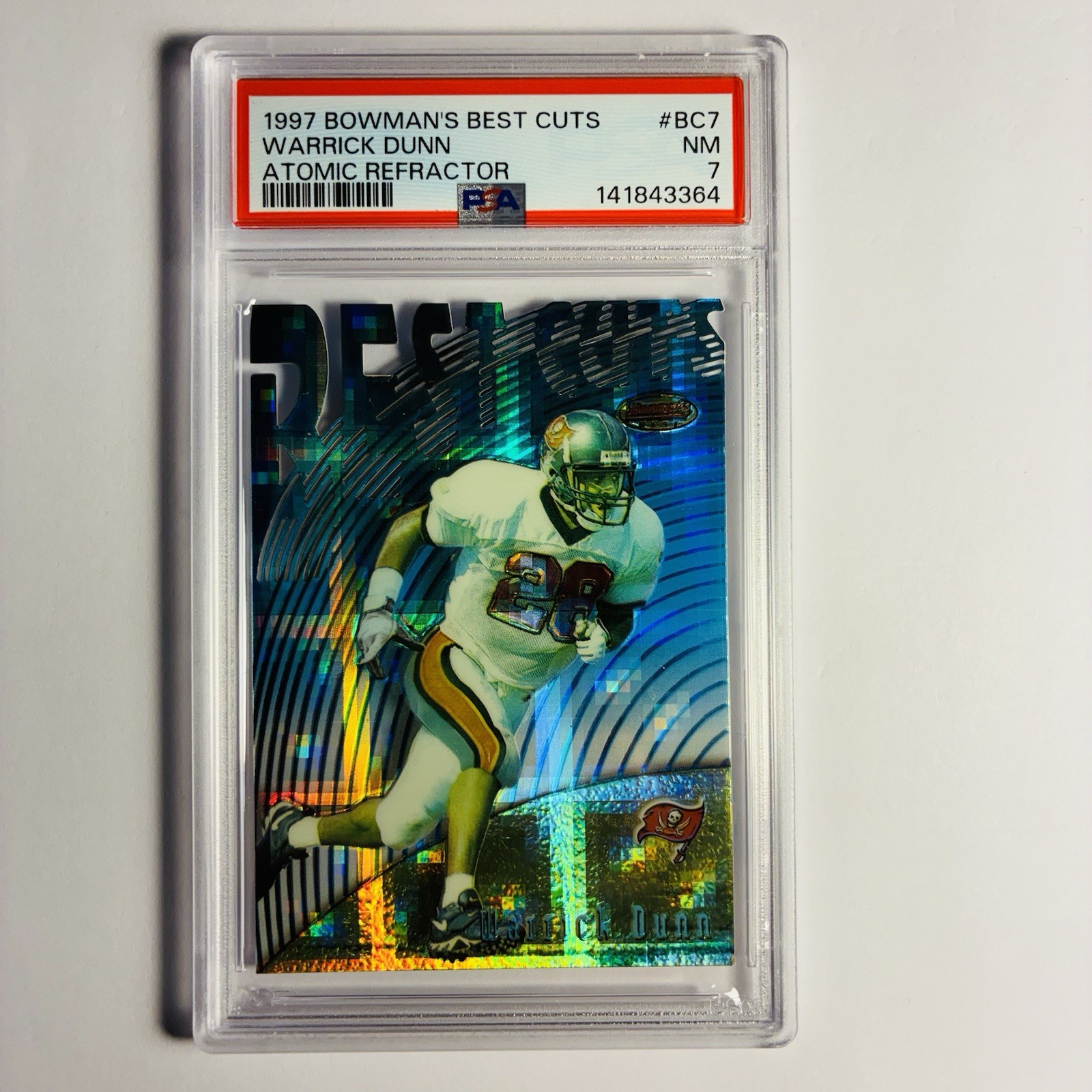1997 BOWMAN’S BEST CUT ATOMIC REFRACTOR #BC7 WARRICK DUNN RC PSA 7⭐️ROY🏆WOW!
