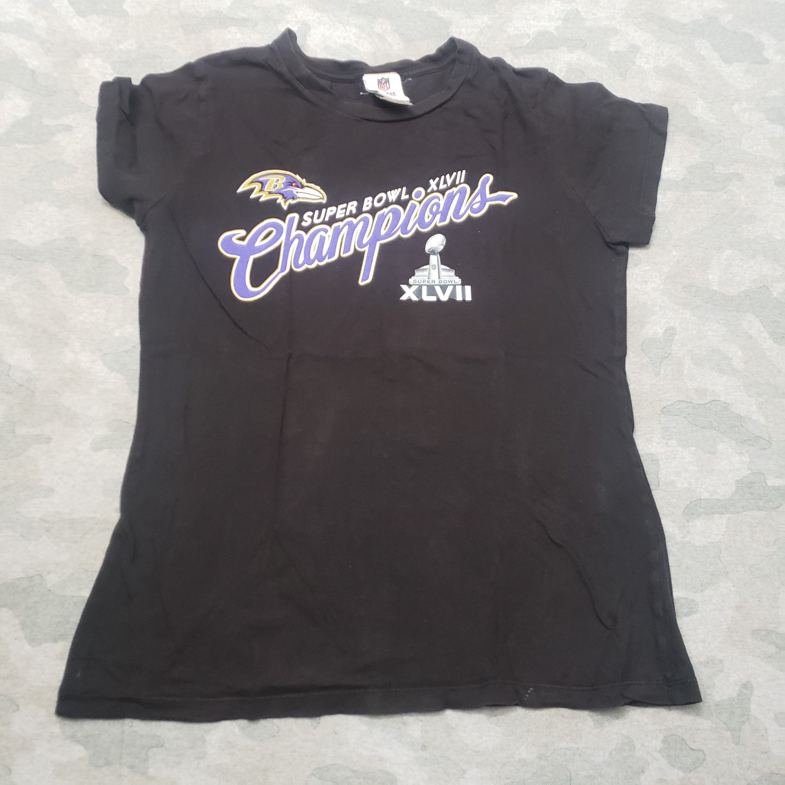 Baltimore Ravens Top Womens Large Black Team Apparel Superbowl Champions NFL