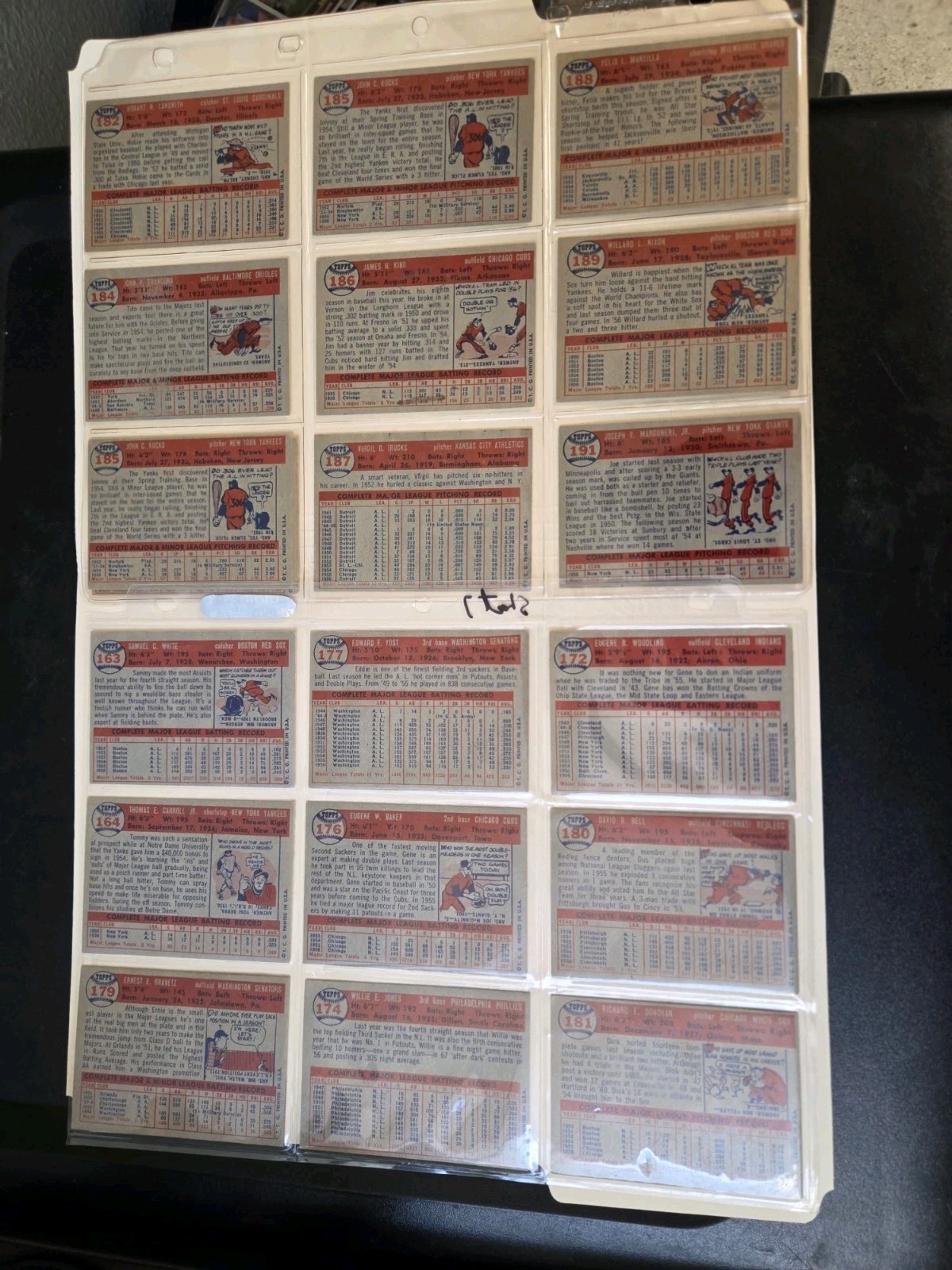 1957 Topps Baseball Single cards