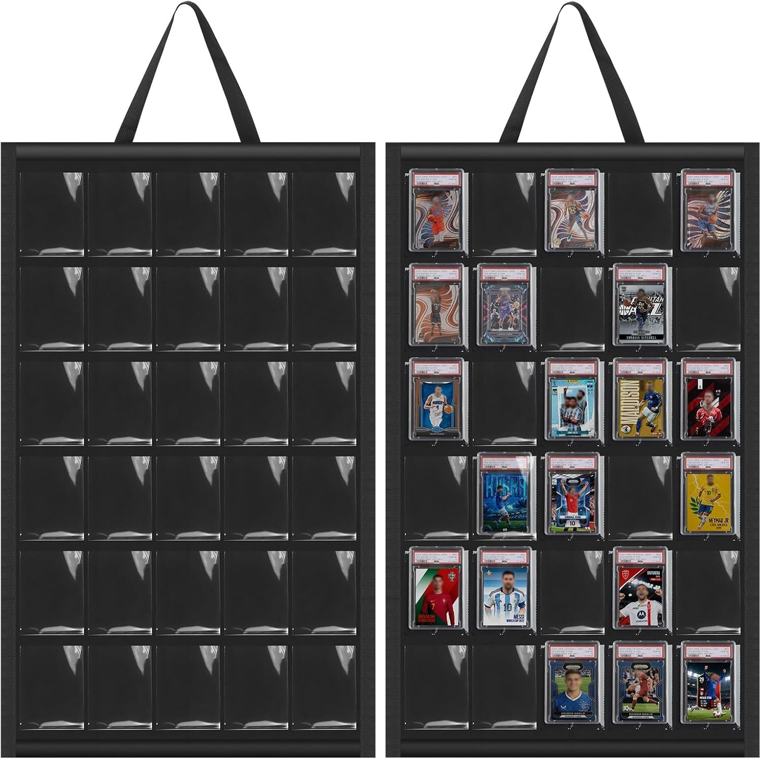 30 Graded Card Display Case – Wall Mount | Floating Sports Card Display Frame fo