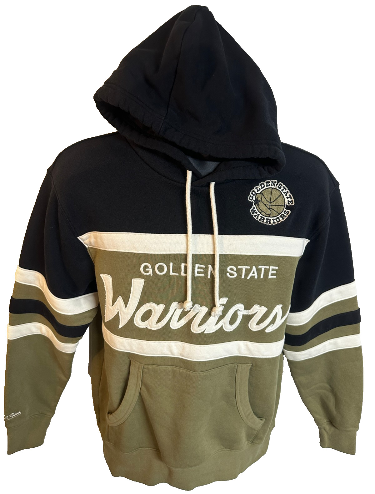 NBA Golden State Warriors Mitchell & Ness Hoodie Sweater Men’s SZ: M Olive Used