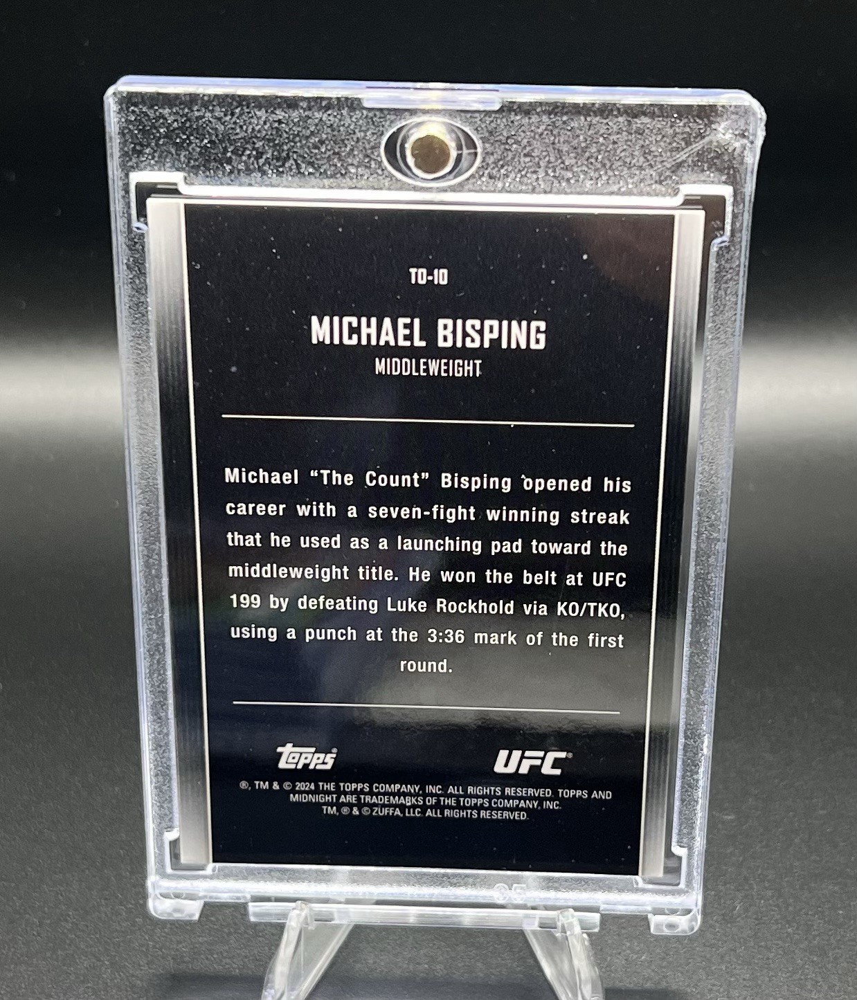 Michael Bisping 2024 Topps Midnight UFC The One and Only Insert Card TO-10 /5