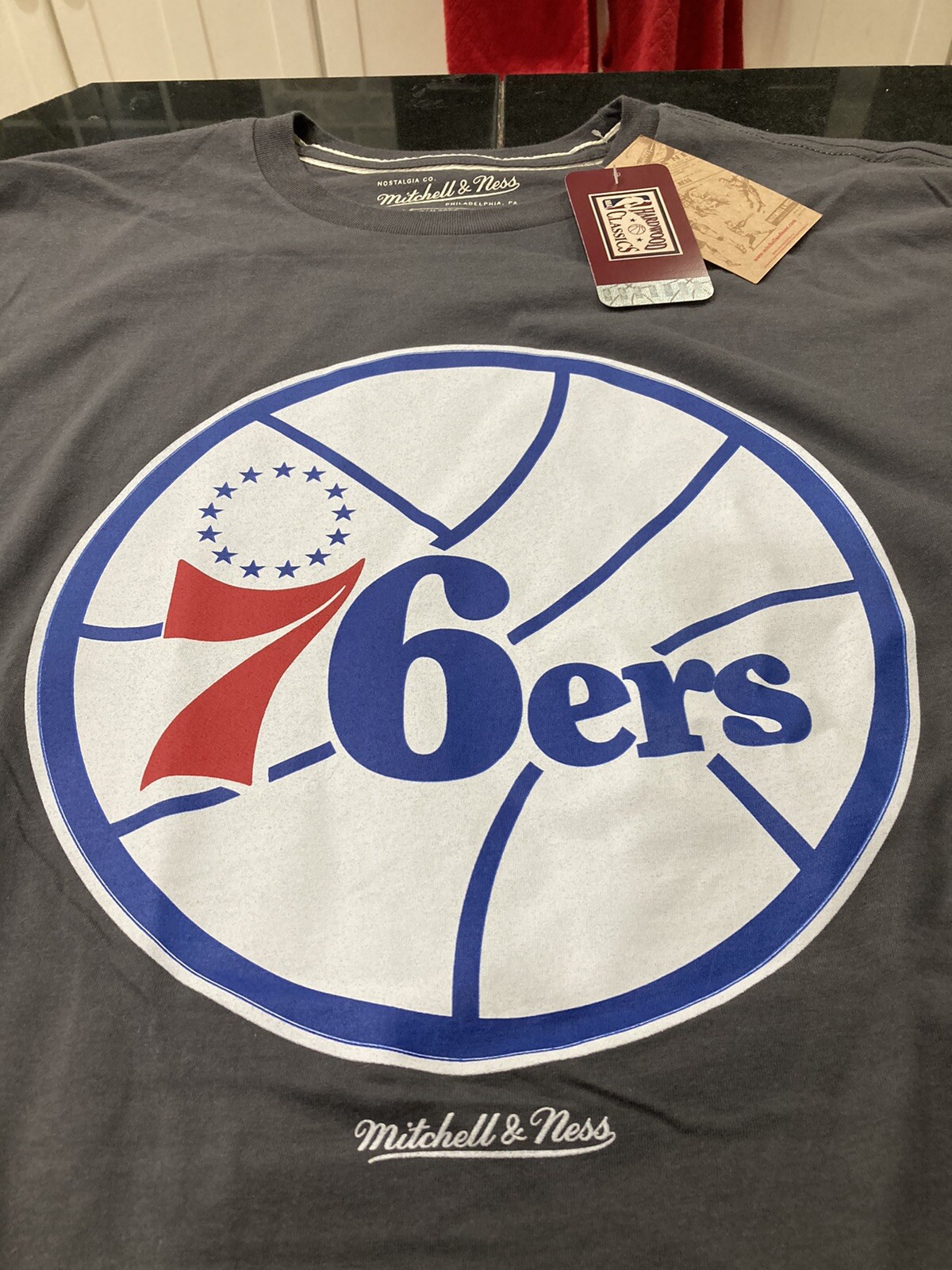 Mitchell & Ness PHILADELPHIA 76ERS SIXERS HARDWOOD CLASSICS Shirt XXL GRAY NWT