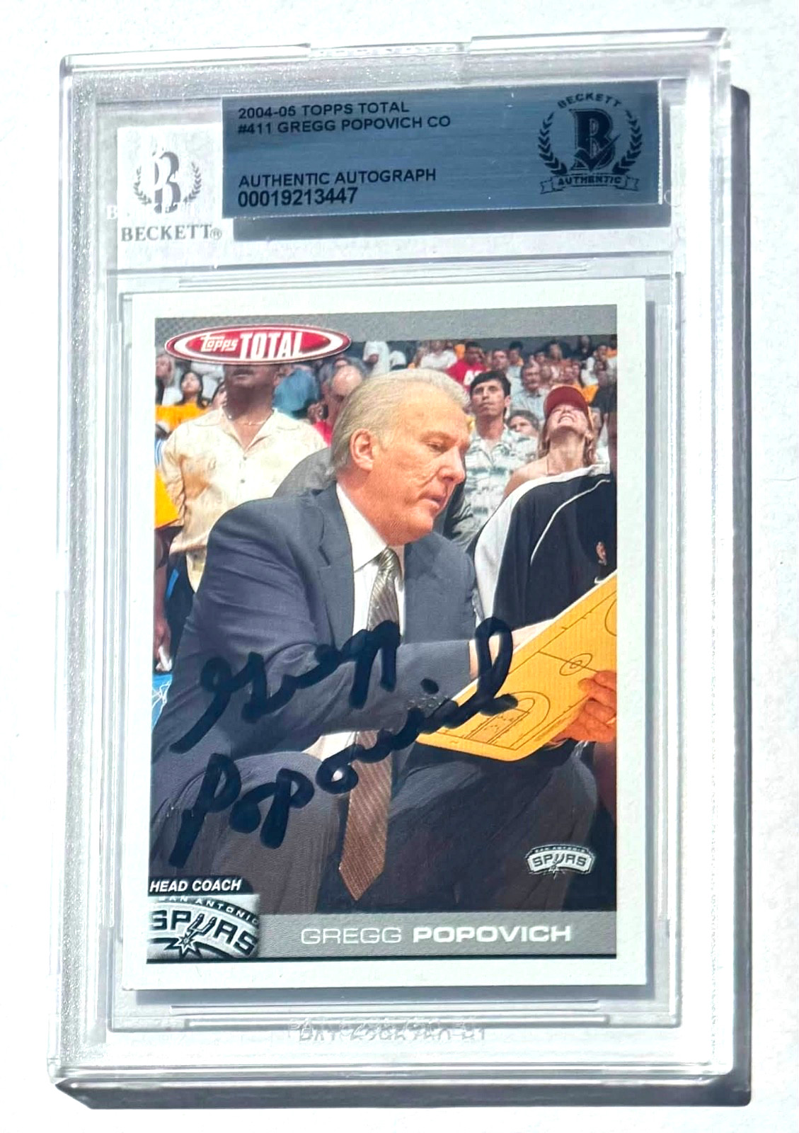 2004 05 GREGG POPOVICH BAS Beckett Autographed Auto Topps Total Rookie RC HOF