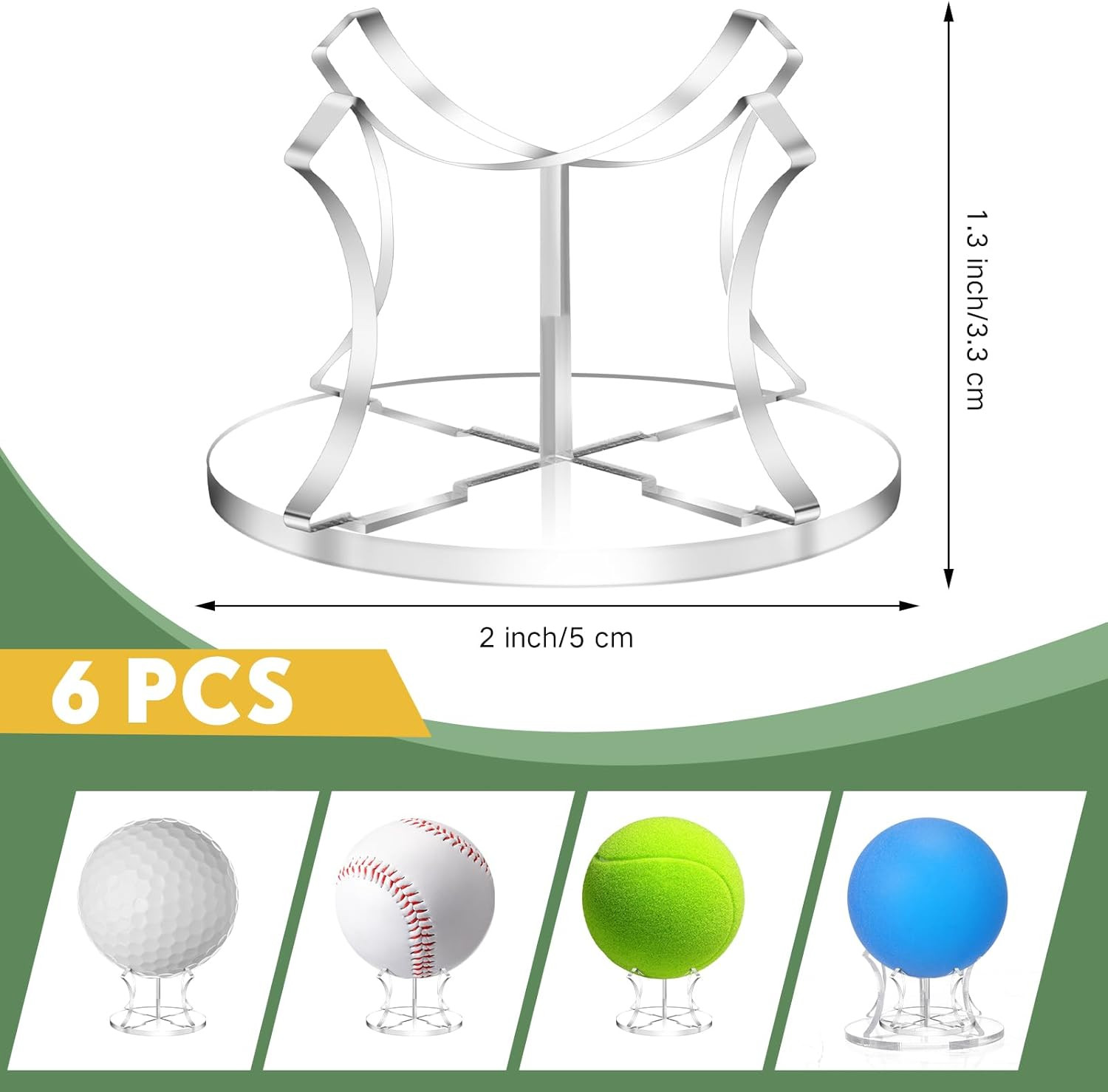 6 Pack Baseball Display Stand, Acrylic Ball Display Holder Transparent Sports Ba